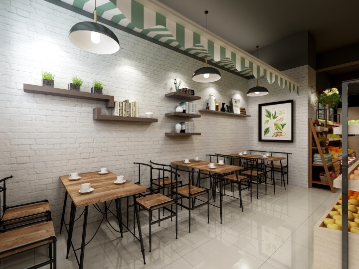 工業(yè)風(fēng)精品水果店裝修效果圖