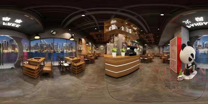 長(cháng)沙熊貓有空火鍋串串店內裝修