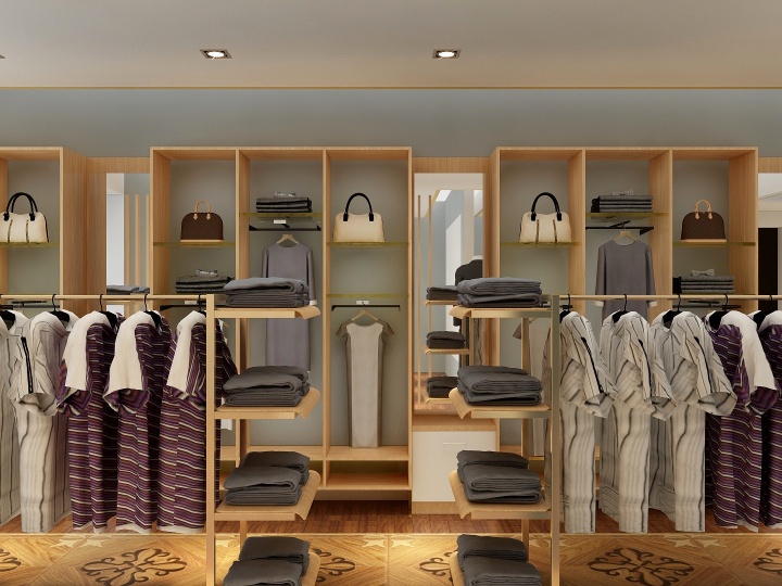 現代簡(jiǎn)約美容服裝店-衣服區
