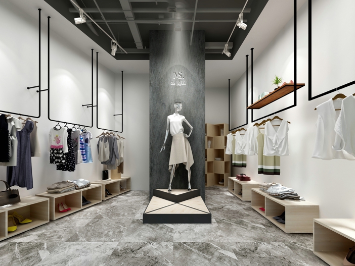 現代簡(jiǎn)約潮品服飾店裝修圖