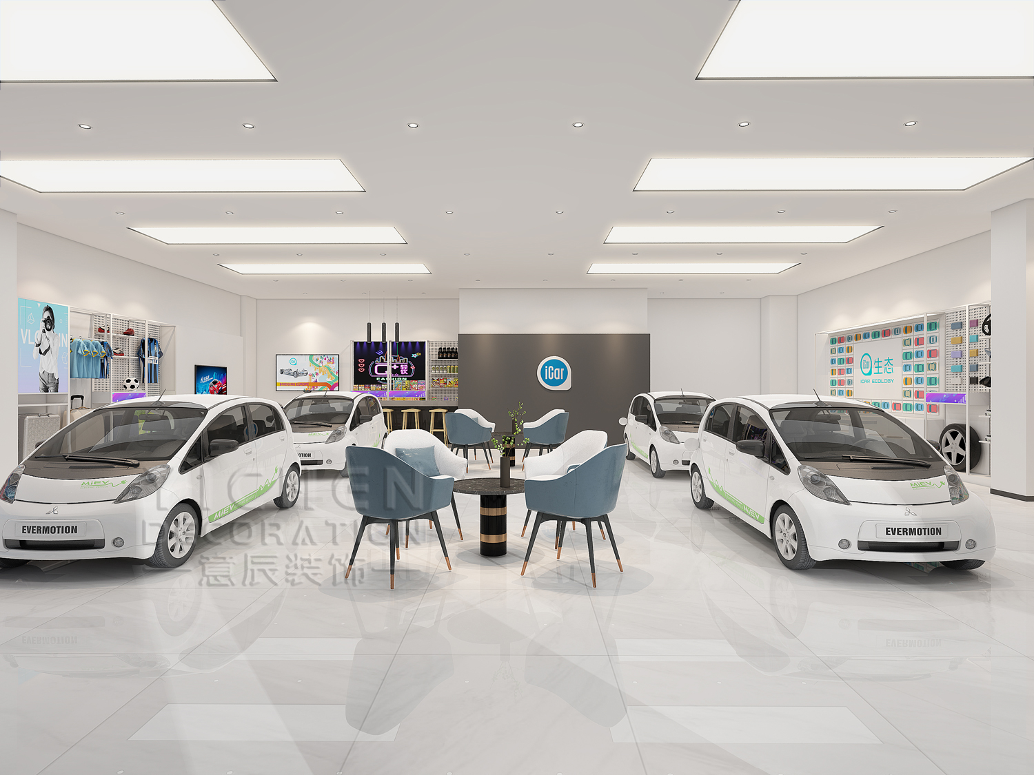 奇瑞新能源汽車(chē)展廳裝修