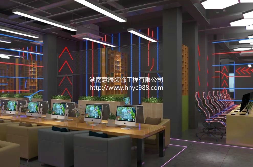 長(cháng)沙網(wǎng)吧網(wǎng)咖裝修設計創(chuàng  )造獨特視覺(jué)效果！